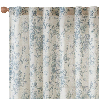 Peony Print Linen Blend 3-in-1 Curtains - Jinchan Home