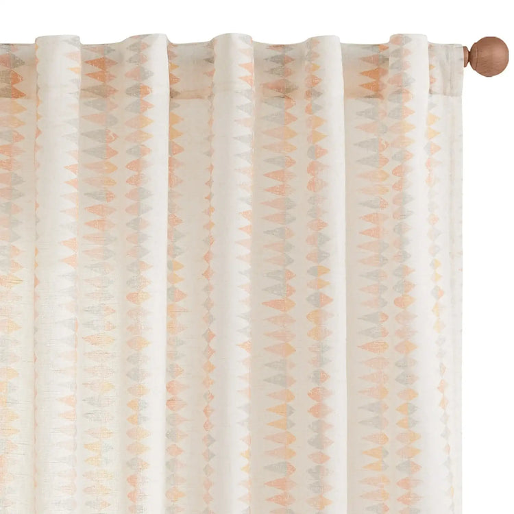 Boho Prism Triangle Stripe Linen Curtains - Jinchan Home