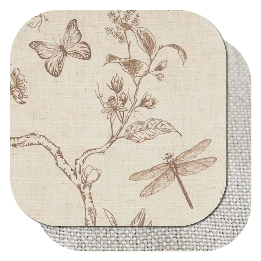 Botanical Butterfly Print Linen Valance - Jinchan Home
