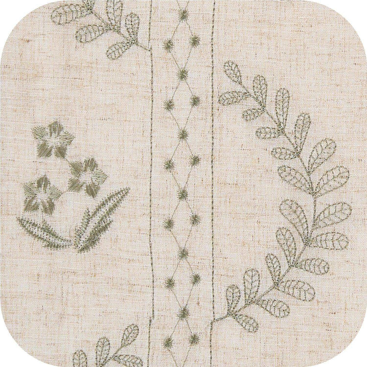 Embroidered Vine Floral Linen Curtains - Jinchan Home