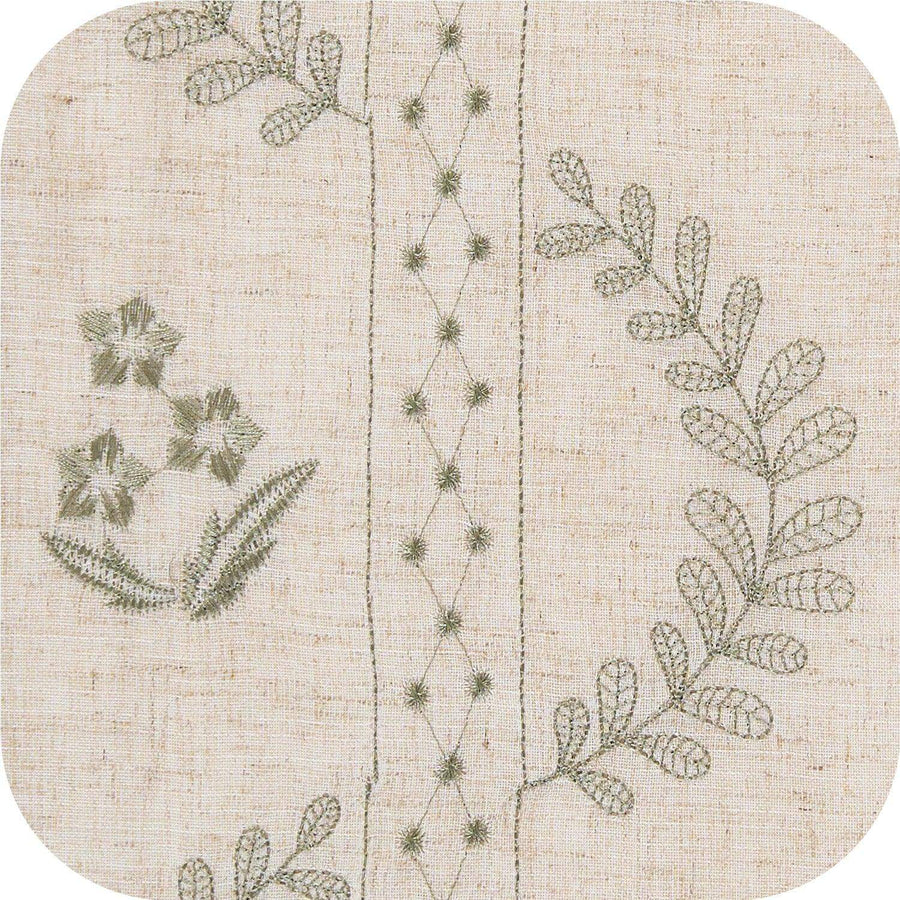 Embroidered Vine Floral Linen Curtains - Jinchan Home