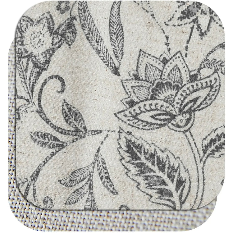 Vintage Botanical Scroll Double-Layer Valance - Jinchan Home