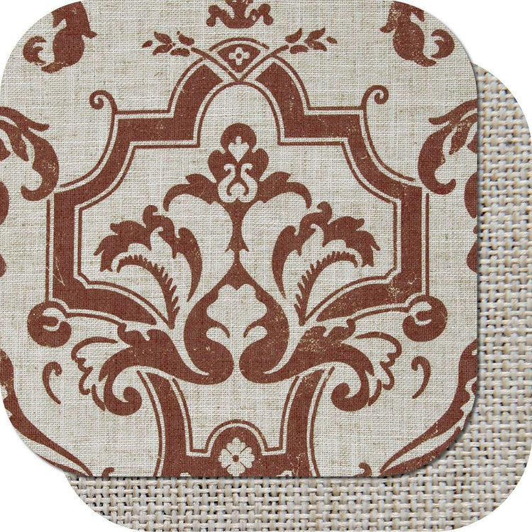 Linen Damask Medallion Valance - Jinchan Home