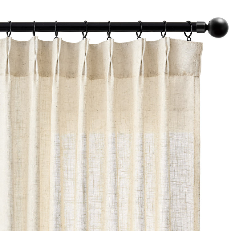 Pinch Pleat Linen Blend Curtains - Jinchan Home