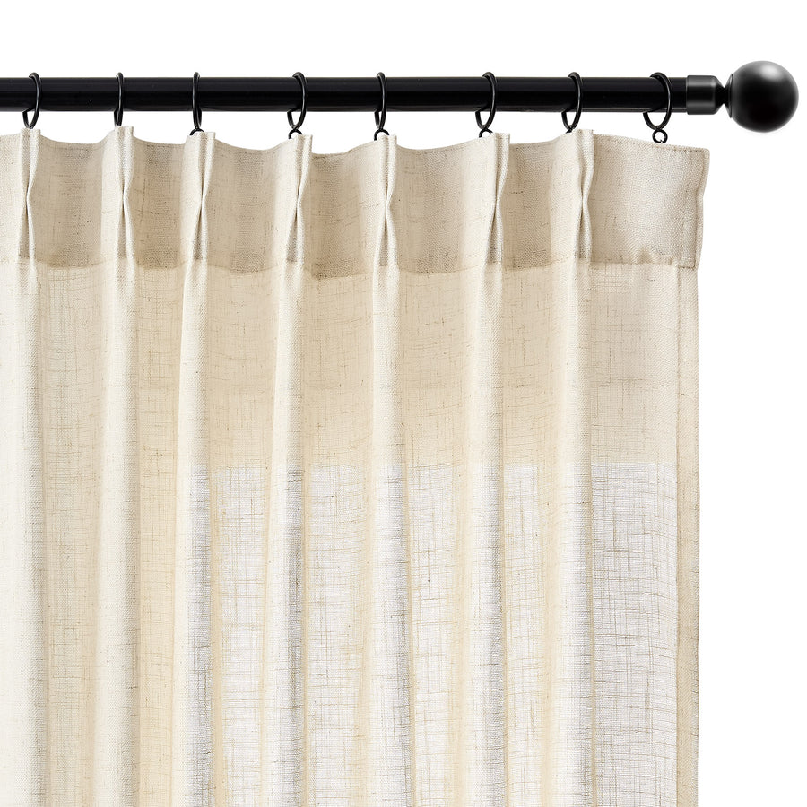 Pinch Pleat Linen Blend Curtains - Jinchan Home