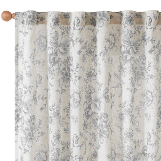 Peony Print Linen Blend 3-in-1 Curtains - Jinchan Home