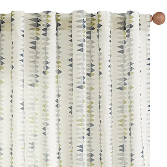 Boho Prism Triangle Stripe Linen Curtains - Jinchan Home