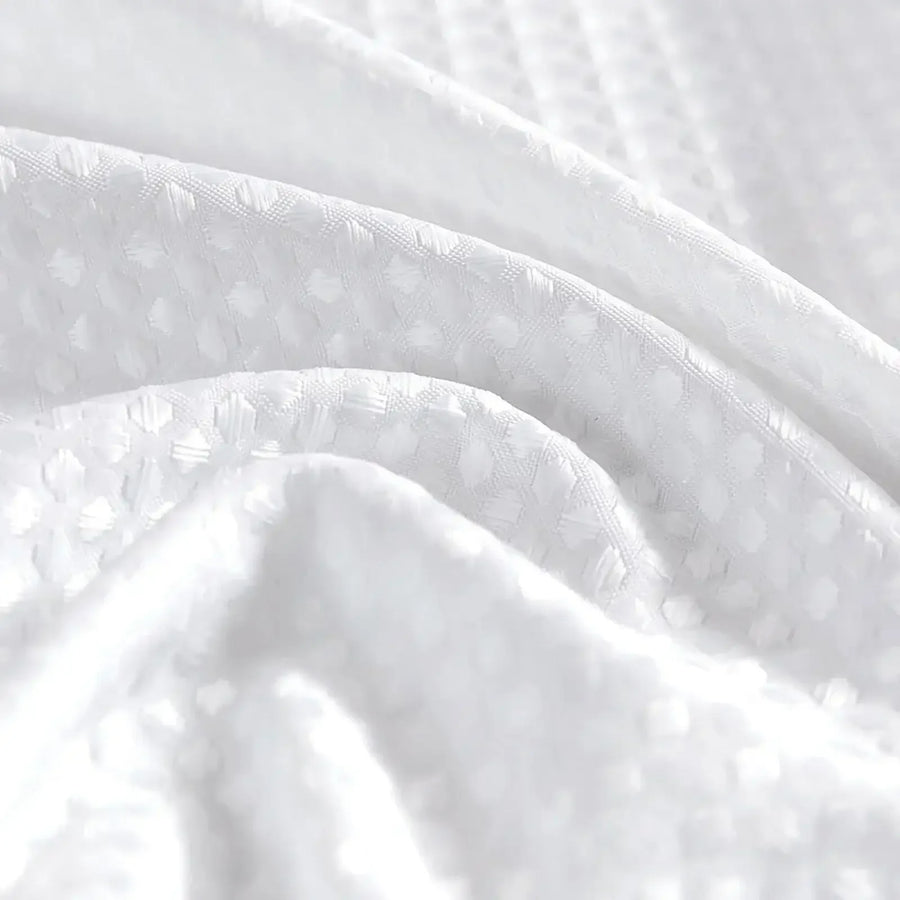 Solid Waffle Weave Rod-Pocket Valance - Jinchan Home