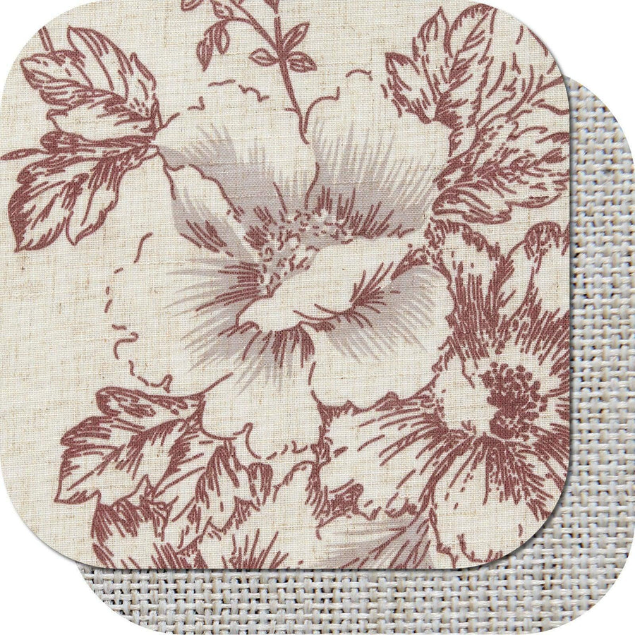 Vintage Peony Floral Linen Window Valance - Jinchan Home