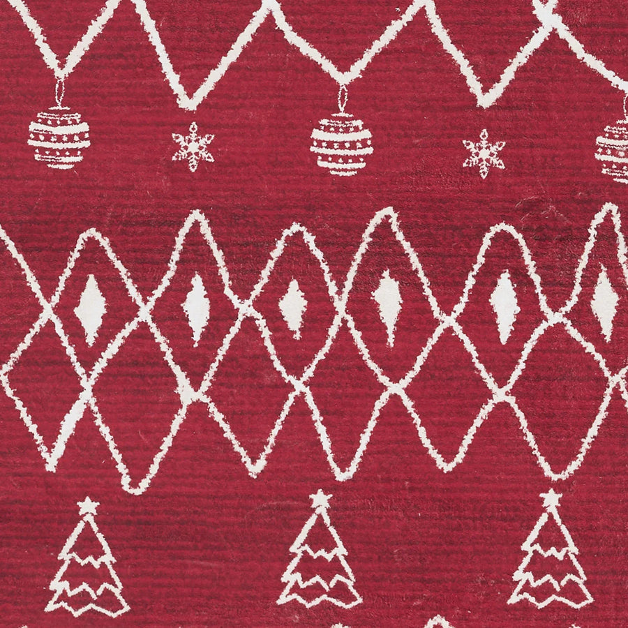 Christmas Tree & Ornament Pattern Area Rug - Jinchan Home