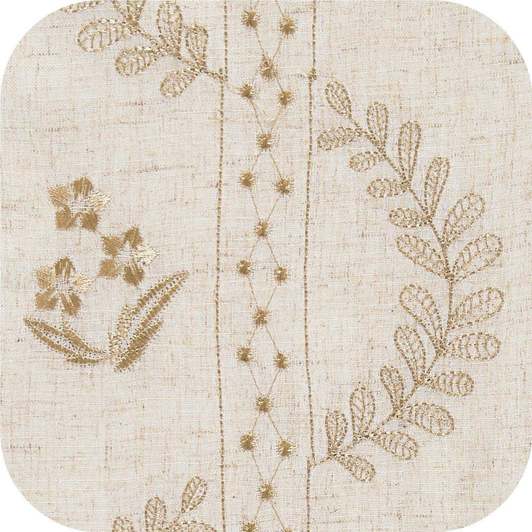 Embroidered Vine Floral Linen Curtains - Jinchan Home