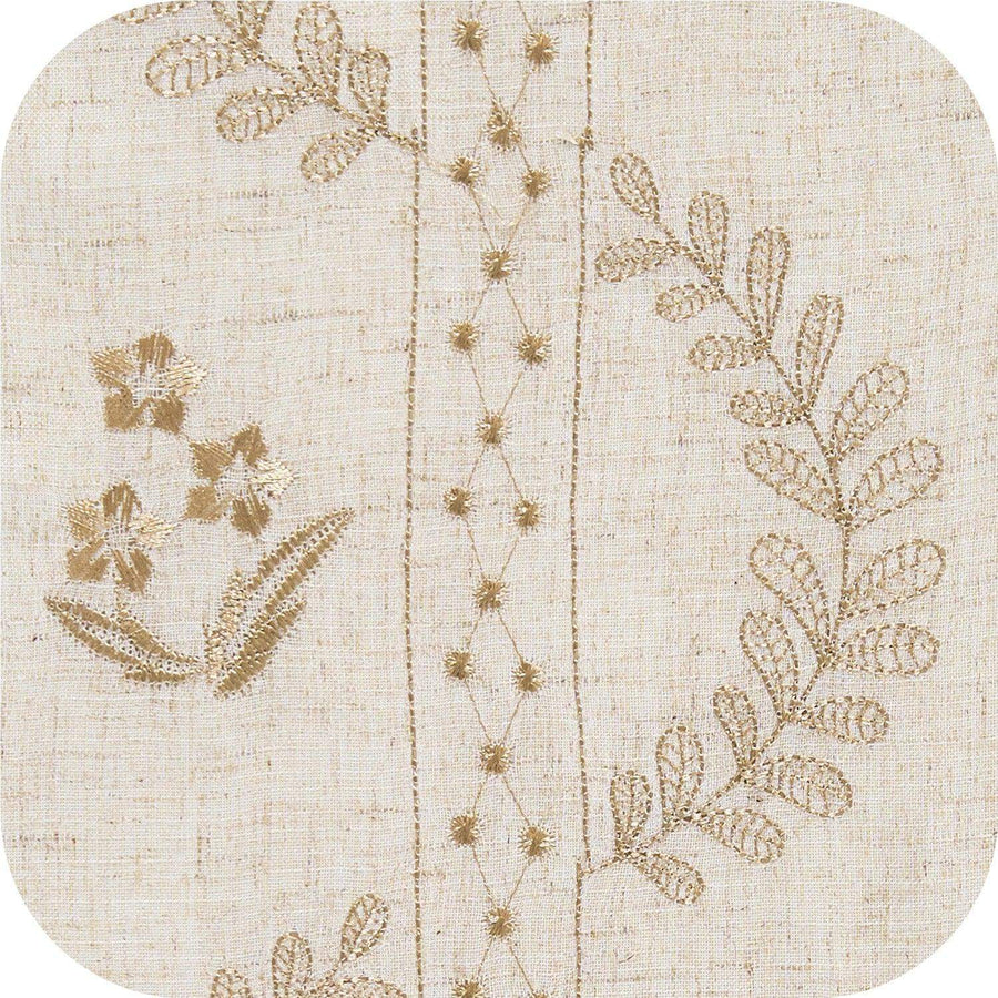 Embroidered Vine Floral Linen Curtains - Jinchan Home