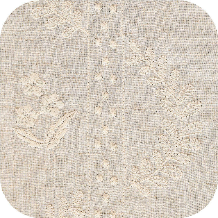 Embroidered Vine Floral Linen Curtains - Jinchan Home