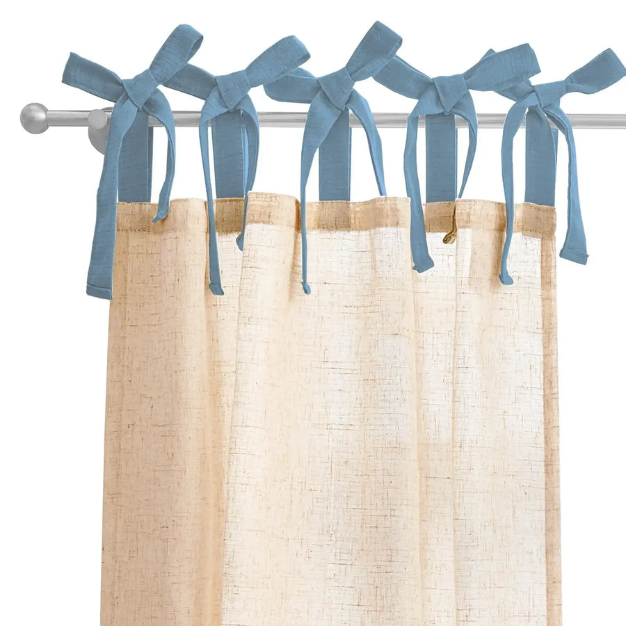 DIY Colorblock Linen-Blend Kitchen Curtains - Jinchan Home