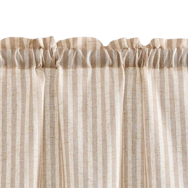 Colorful Striped Linen Wood Ear Edge Kitchen Curtains - Jinchan Home