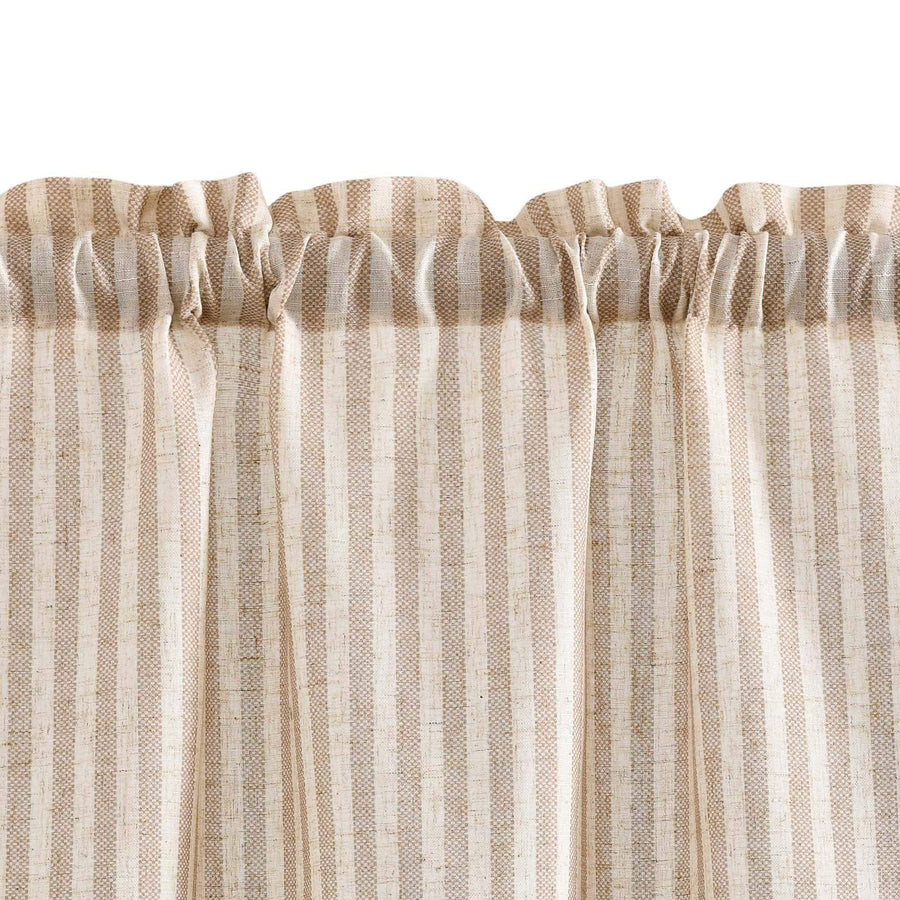 Colorful Striped Linen Wood Ear Edge Kitchen Curtains - Jinchan Home