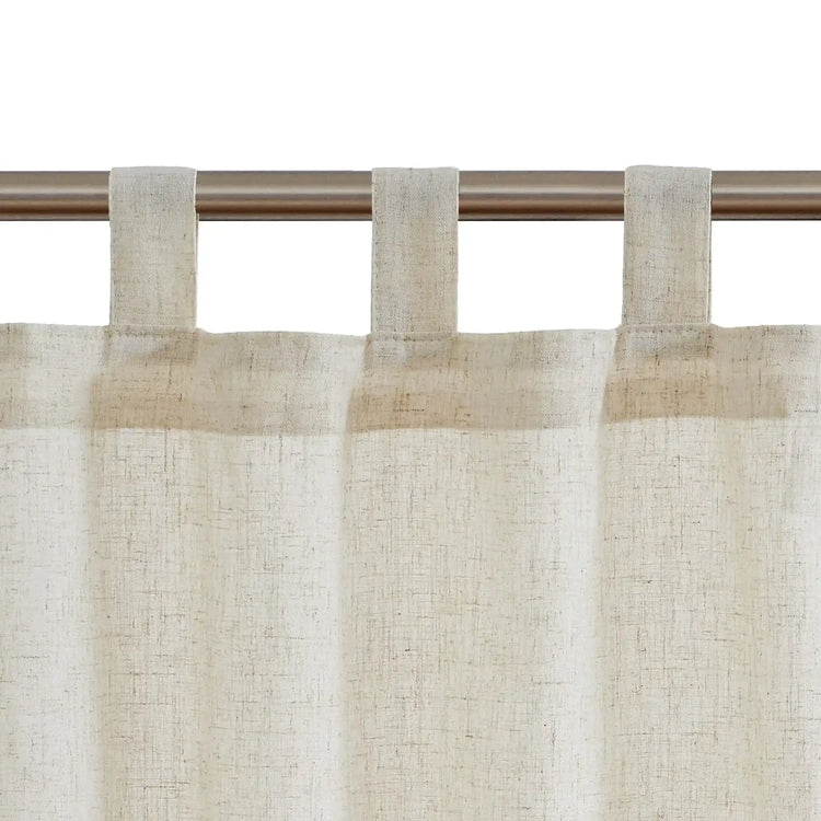 Solid Linen Tab-Top Sheer Kitchen Curtains - Jinchan Home