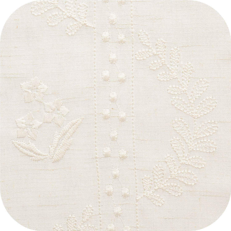 Embroidered Vine Floral Linen Curtains - Jinchan Home