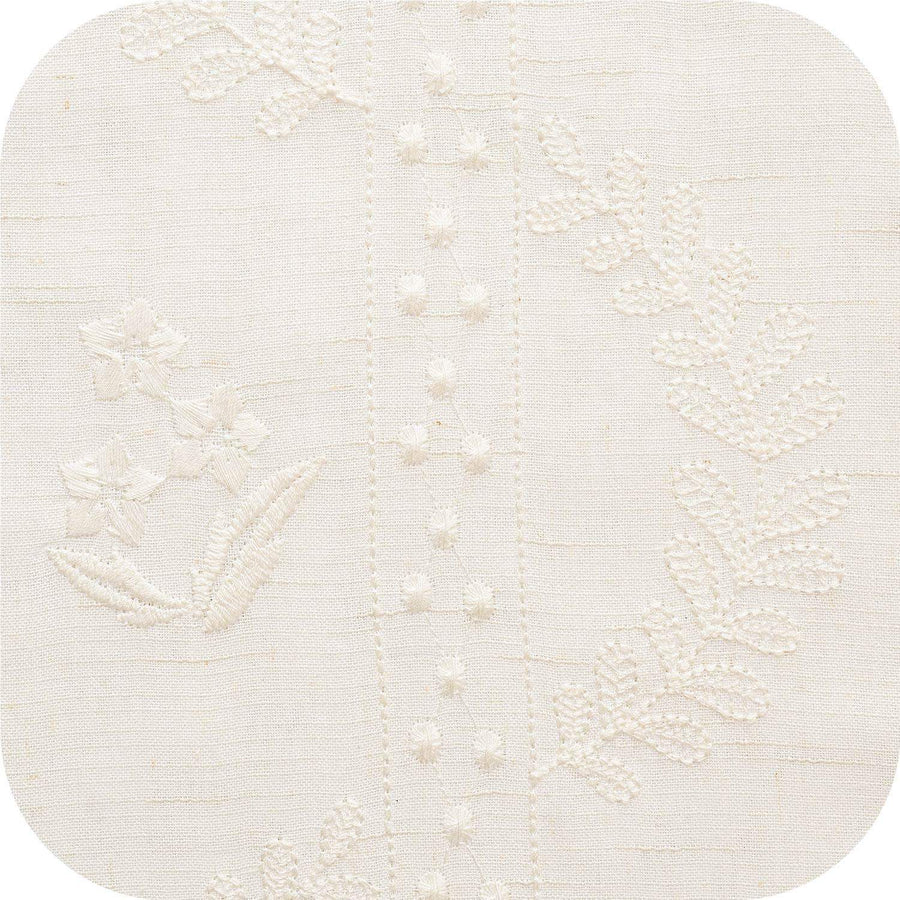 Embroidered Vine Floral Linen Curtains - Jinchan Home