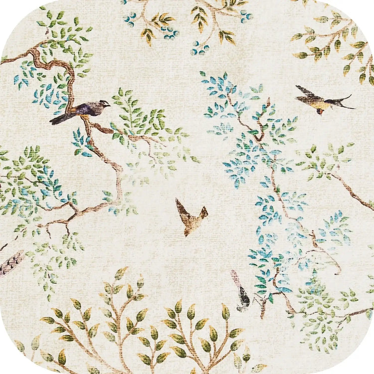 Branches & Birds Botanical Print Area Rug - Jinchan Home